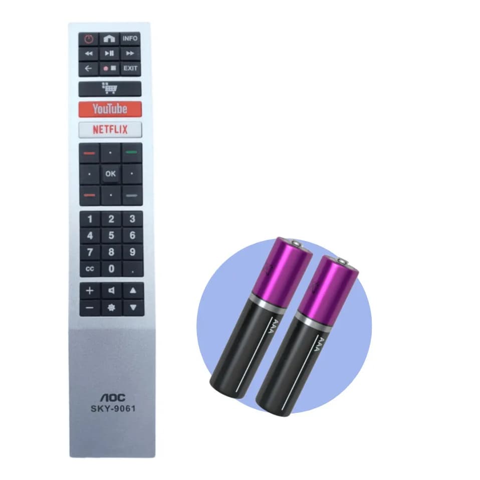 Controle Remoto Compatível TV AOC Led Smart 4k - Youtube Netflix