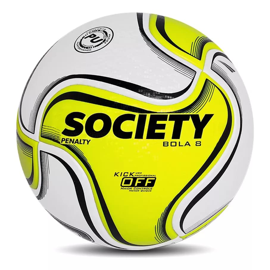 Bola Penalty Futebol Society 8 Verde Neon Termotec Kick Off Grama Sintética Original