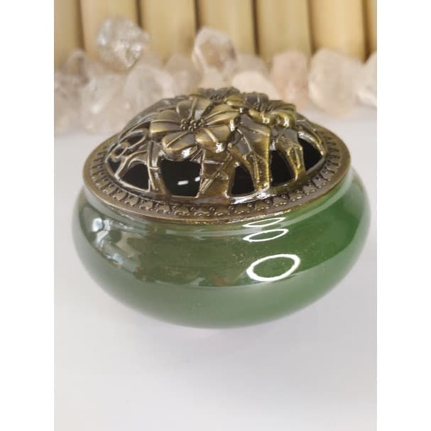 Incensário Turíbulo em Porcelana Verde