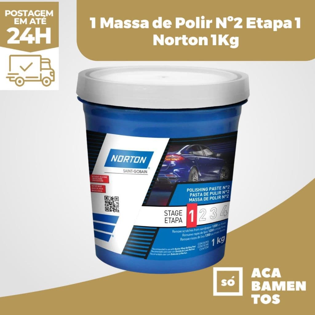 Massa De Polir N2 Base Água Etapa 1  Norton 1 Kg