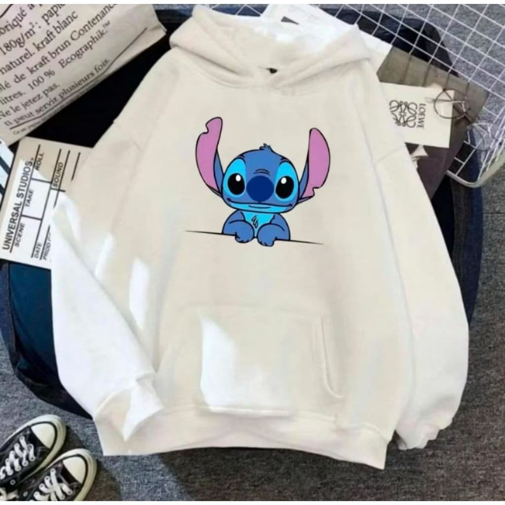 Moletom Estampado Lilo Stitch Moda Feminina Canguru Com Capuz Blusa De Frio Casual