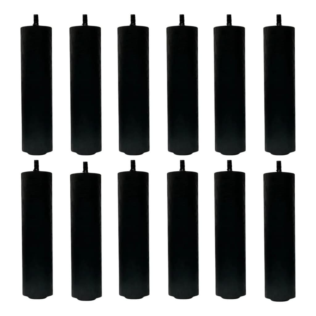 Kit 12 Pés Para Cama Box Ou Baú Madeira Com 15cm cor preto