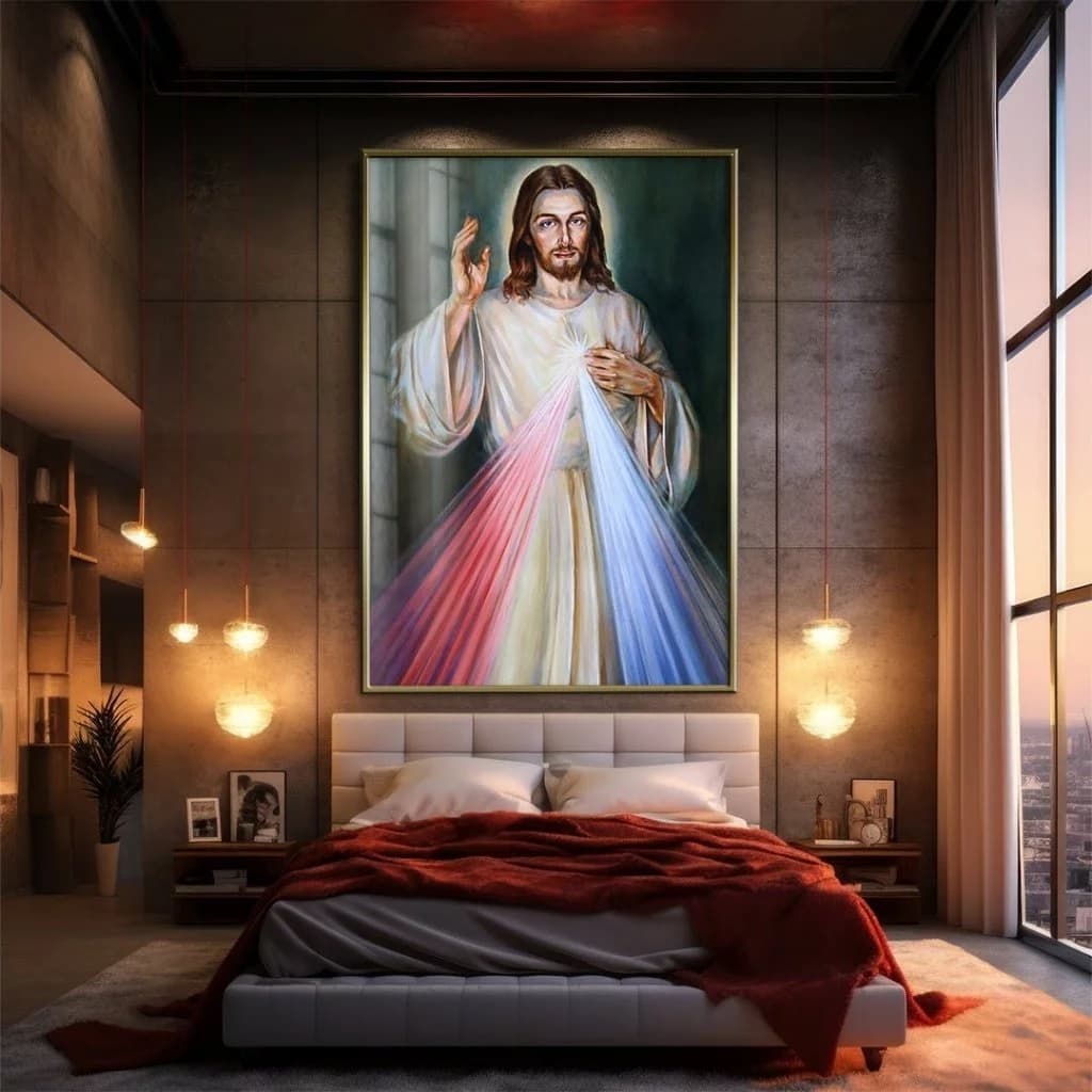 Quadro Decorativo GRANDE Alta Resolução Para Sala Quarto Escritório  Jesus Misericordioso 120X80