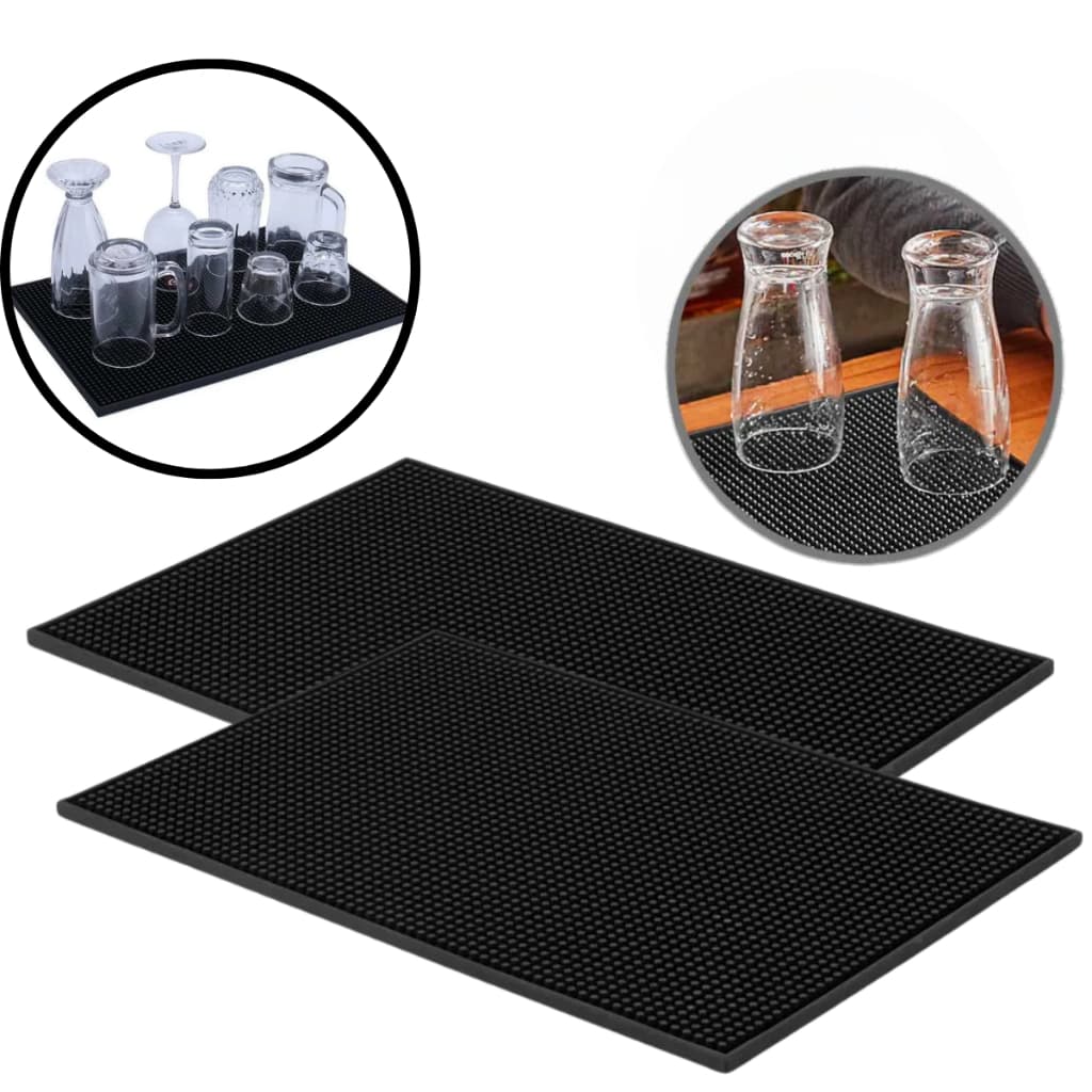 Tapete Escorredor de Copos 45x30cm – Kit com 2 Unidades em Silicone Antiderrapante