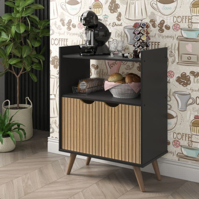 Buffet Grécia Prado Móveis – Design Moderno com Nichos e Portas Elegantes