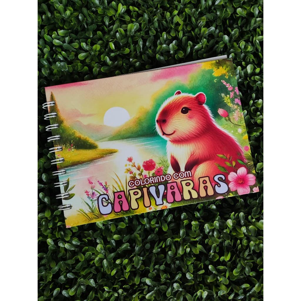 Livro de Colorir Capivara A5 Capa Dura 50 Folhas Grossas com Acetato com ou sem Nome