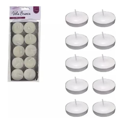 Kit C/ 10 Rechaud Brancas Flutuantes Com Base Art House