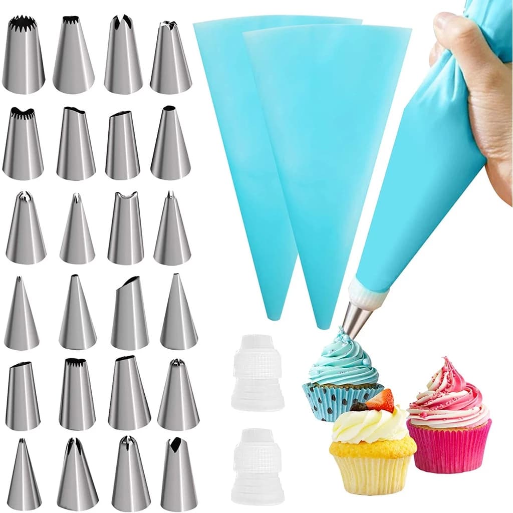 Jogo De Bico Inox Kit Com 26 Peças Confeitar Bolo Tortas