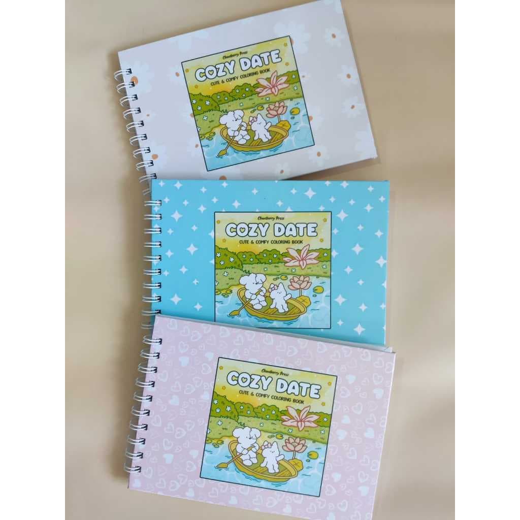 Livro de Colorir Cozy Date A5 Capa Dura 50 Folhas Grossas com Acetato com ou sem Nome
