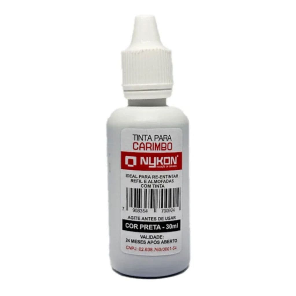 Tinta preta para carimbo automático para profissionais, marca Nykon ou Magifix tubo de 30ml