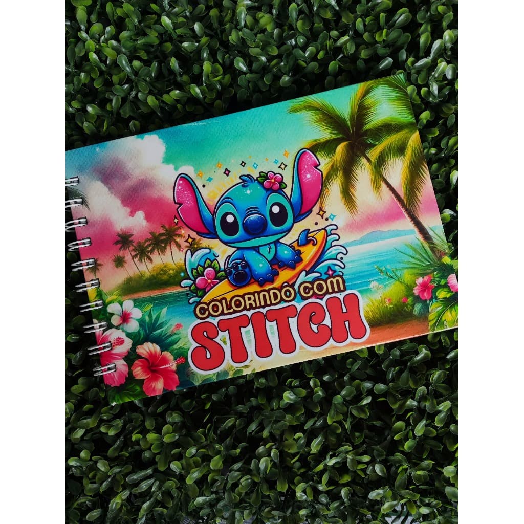 Livro de Colorir Stitch A5 Capa Dura 50 Folhas Grossas com Acetato com ou sem Nome