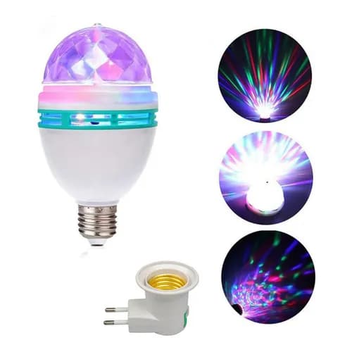 Lâmpada Led Globo Colorida Rotativa Giratória Festa Boat E27 127/220v
