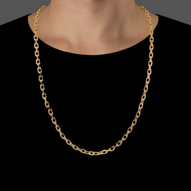 Conjunto Corrente e Pulseira Cartie Cadeado Masculino Dourado em Aço Cor Ouro 18k 3mm e 60cm