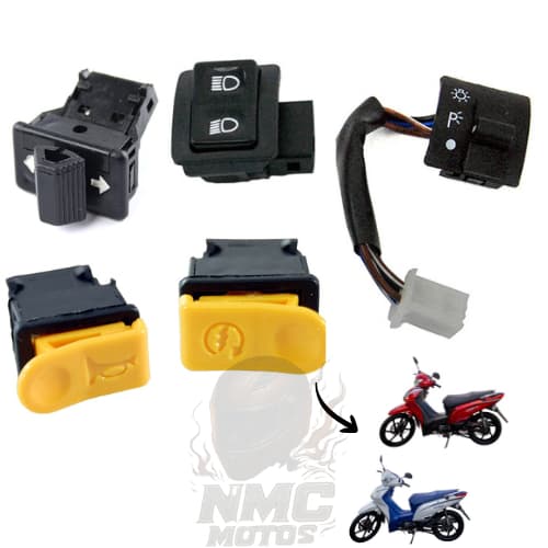 KIT 5 BOTOES INTERRUPTOR - SHINERAY JET 50 -FAROL LUZ PARTIDA BUZINA PISCA