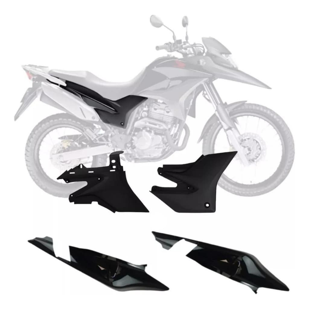Kit Par Tampa Lateral e Sub Tampa Complemento Moto  Xre 300 2010 2011 2012 Todas as Cores