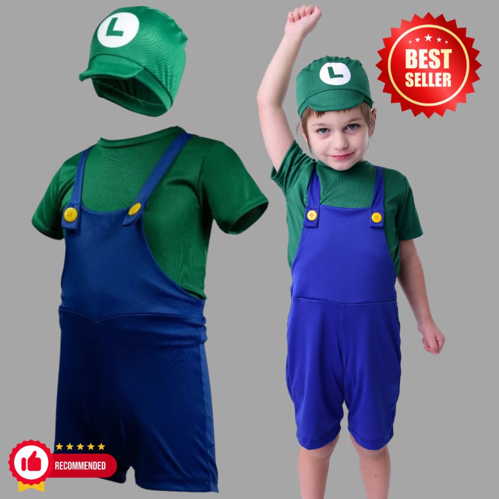 Fantasia Luigi Infantil Roupa Luigi Completa Com Chapéu