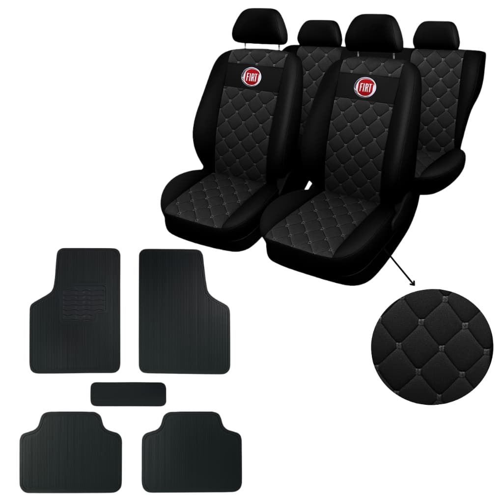 Jogo De Capa Banco Impermeável Couro Carro Fiat Uno Palio Siena Universal tapete de carro borracha