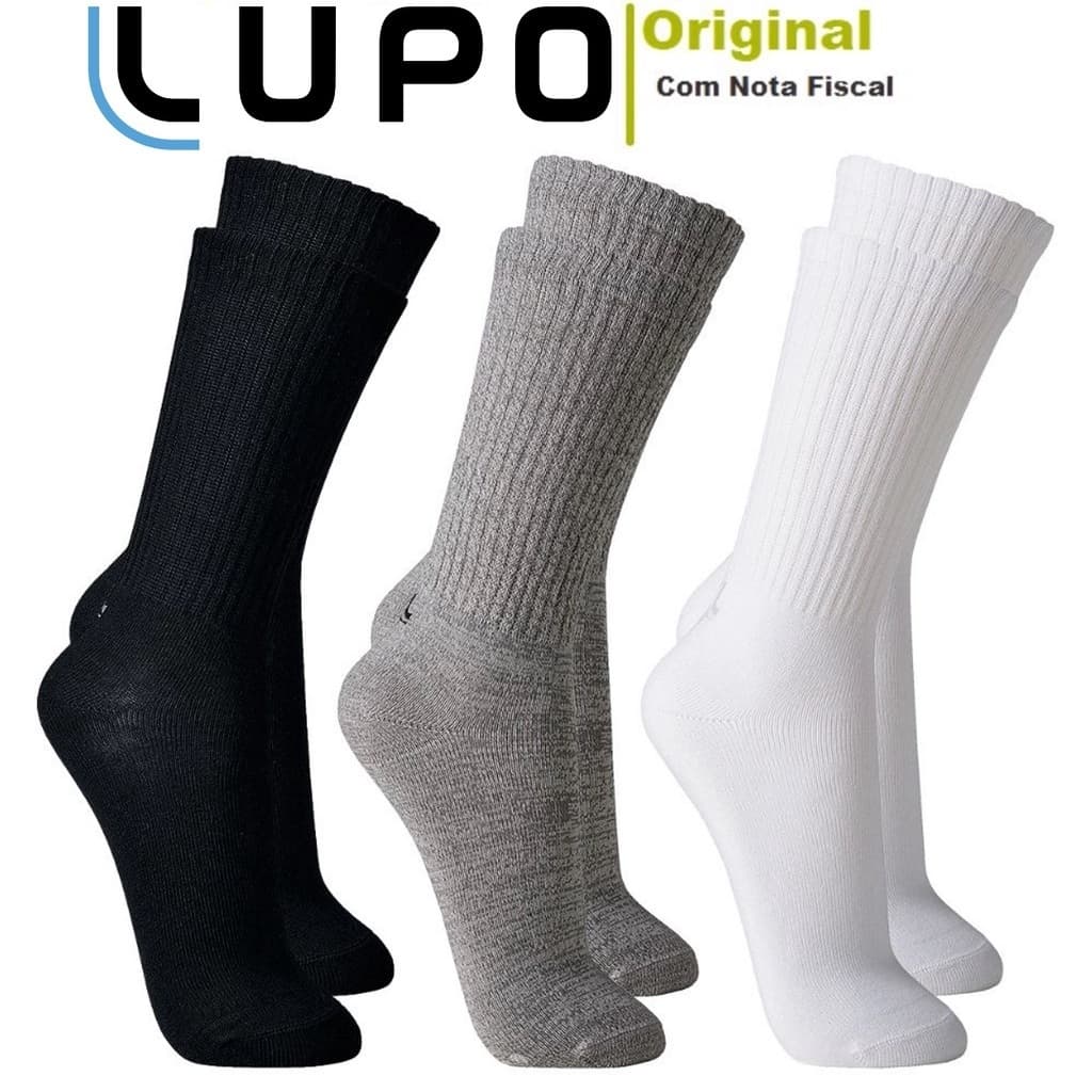 Kit 3 Pares Meia Esportivas Lupo Cano Alto Original