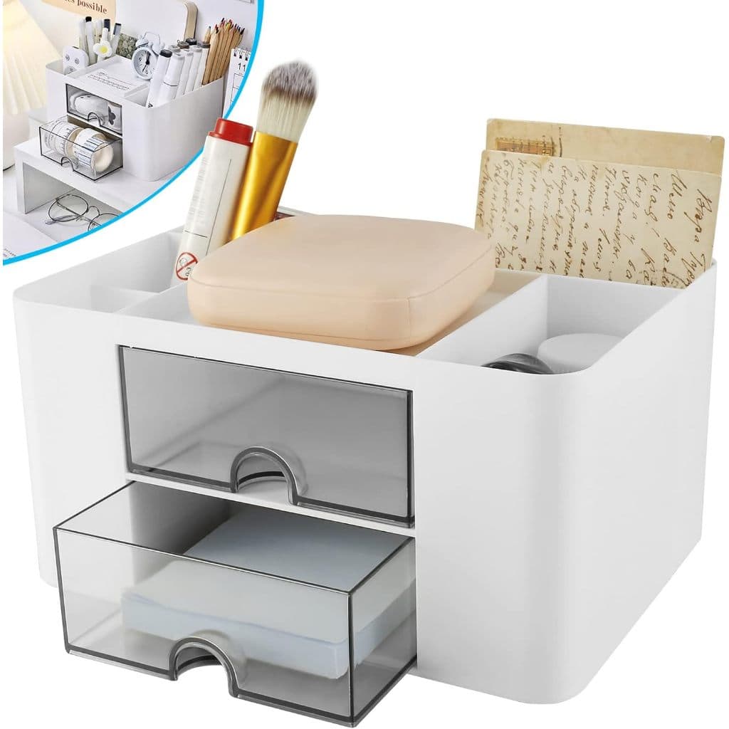 Organizador de Mesa Porta Caneta Maquiagem Cosmeticos Gaveta Escritório Multiuso