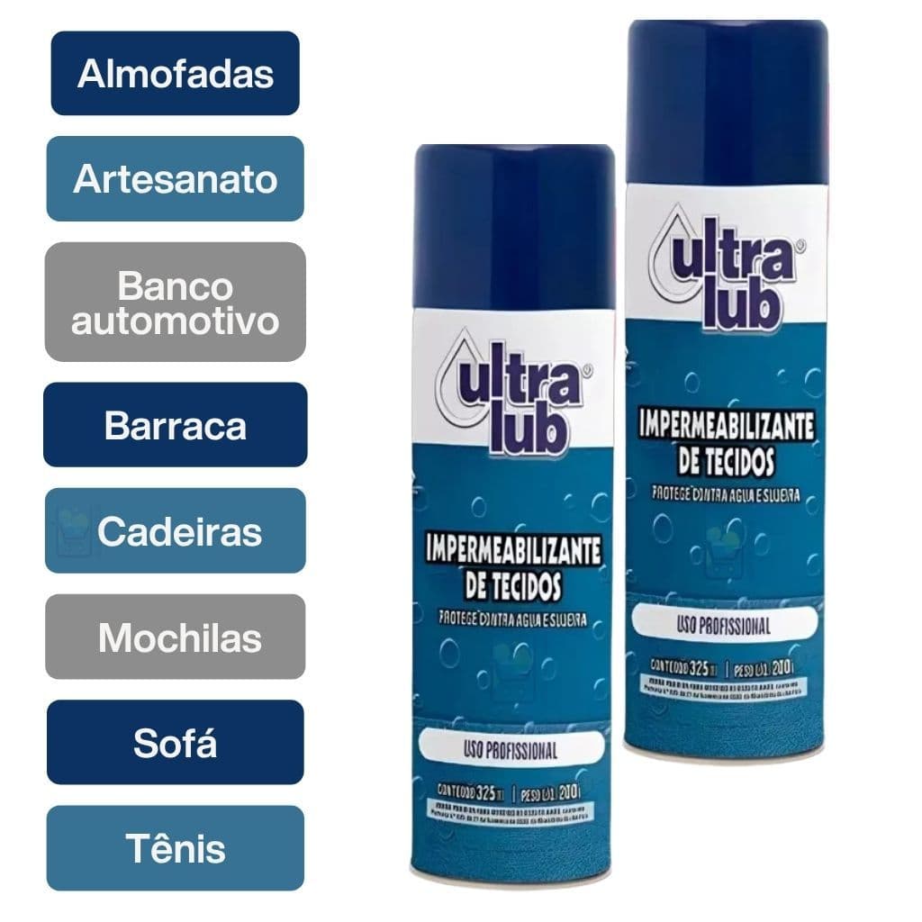 2 unidades Impermeabilizante De Tecidos 325ml Ultra Lub