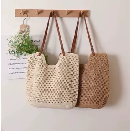 Nova bolsa de praia à beira-mar, bolsa de ombro de grande capacidade, bolsa de trançada