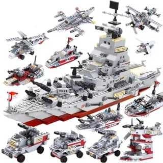 Barco Bloco de montar criança presente infantil  navio de guerra brinquedo compativel com lego avião exercito