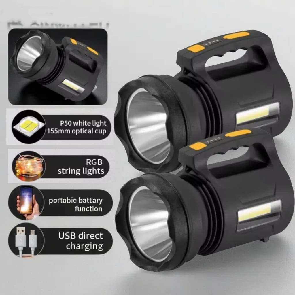 Lanterna Holofote com Fita LED farol portátil recarregável para pesca e acampamento BMAX BM-TD8100