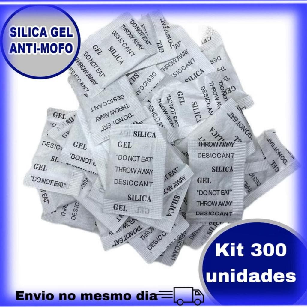 Sílica Gel Sache 300 Unidades 1g ORIGINAL Dessecante Anti Mofo Umidade Anti Embaçante Envio 24 Horas