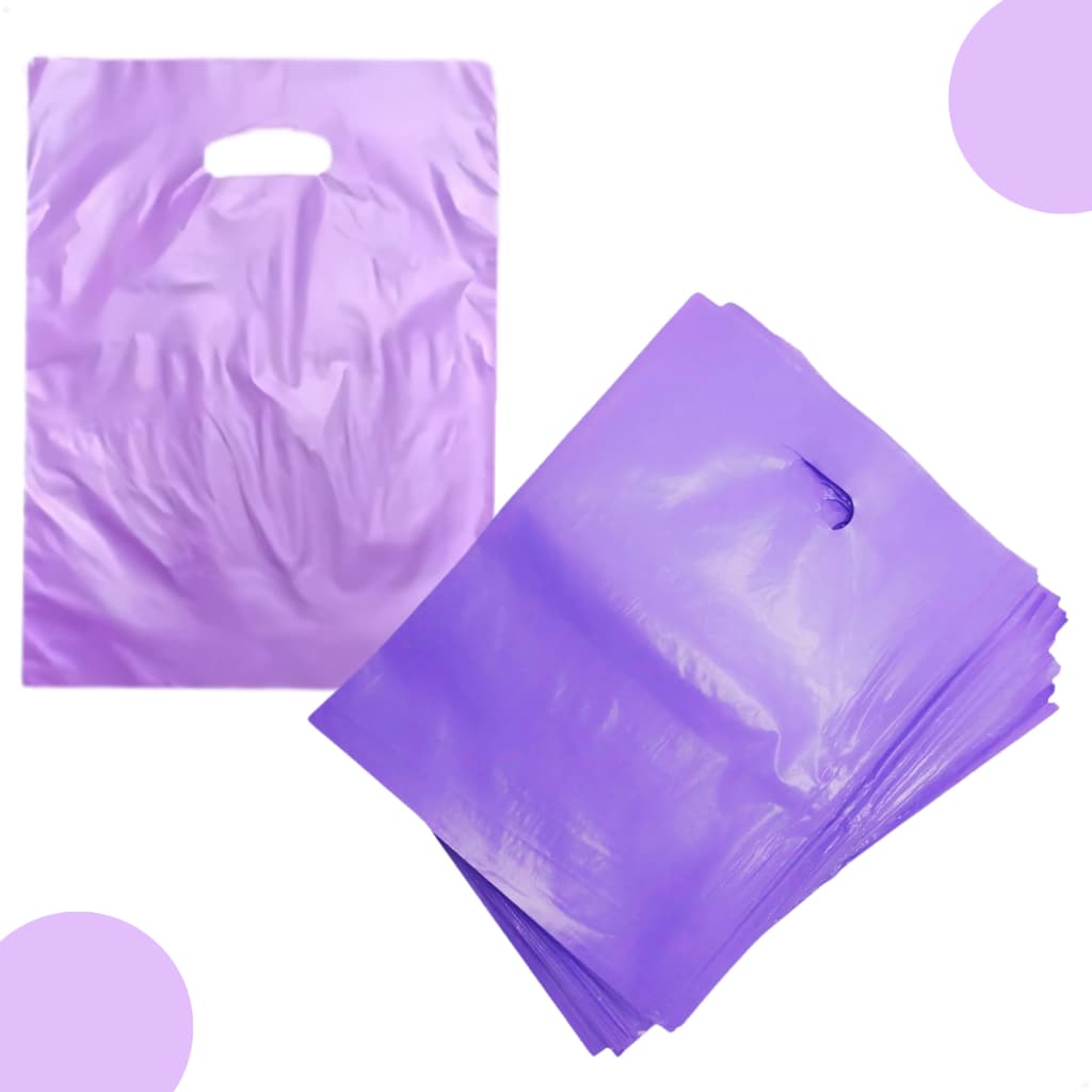 kit com 100 unidades Sacola Alça vazada boca de palhaço 20x30  sacola plástica