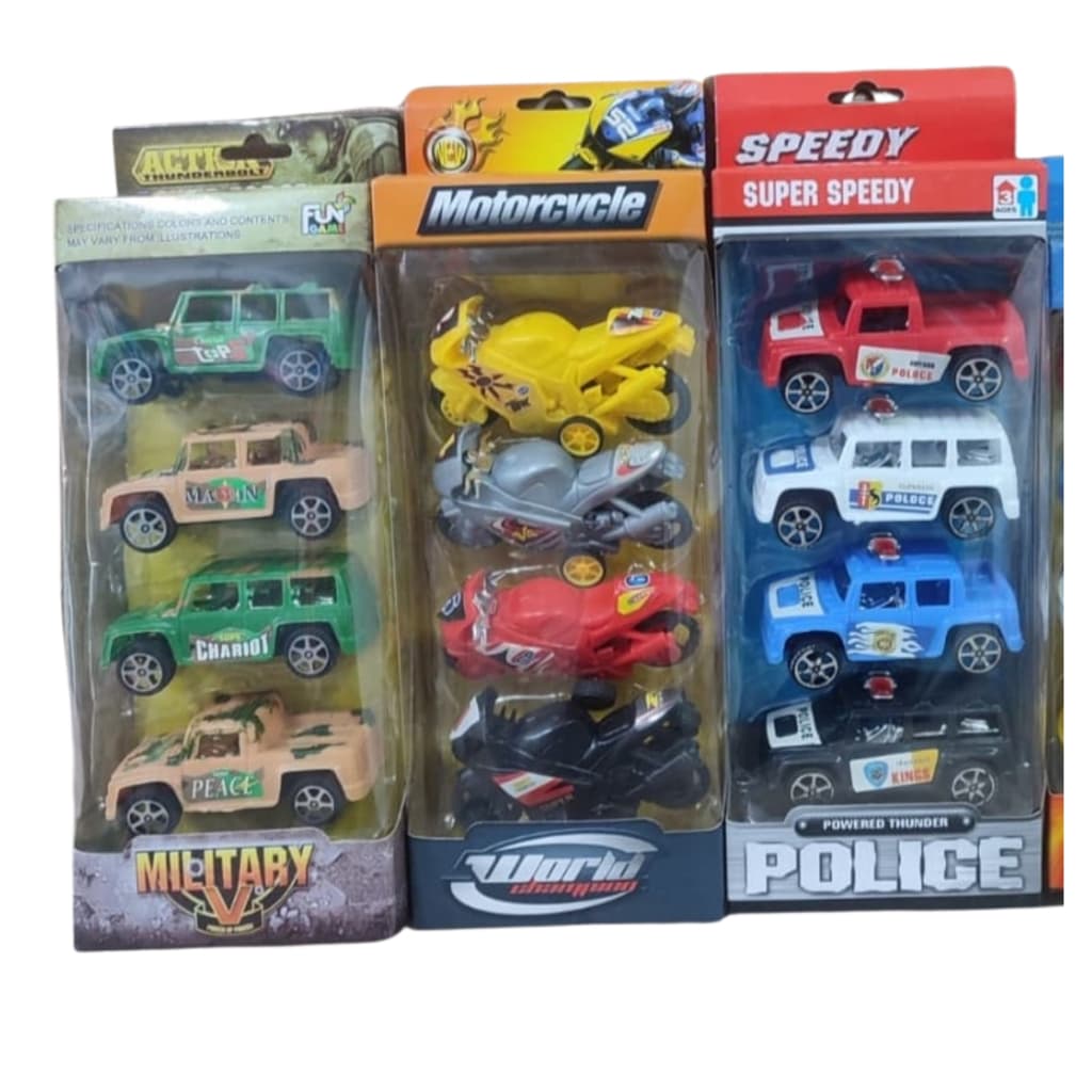Kit Carrinho de Fricção de Brinquedo Carro 4 unidades