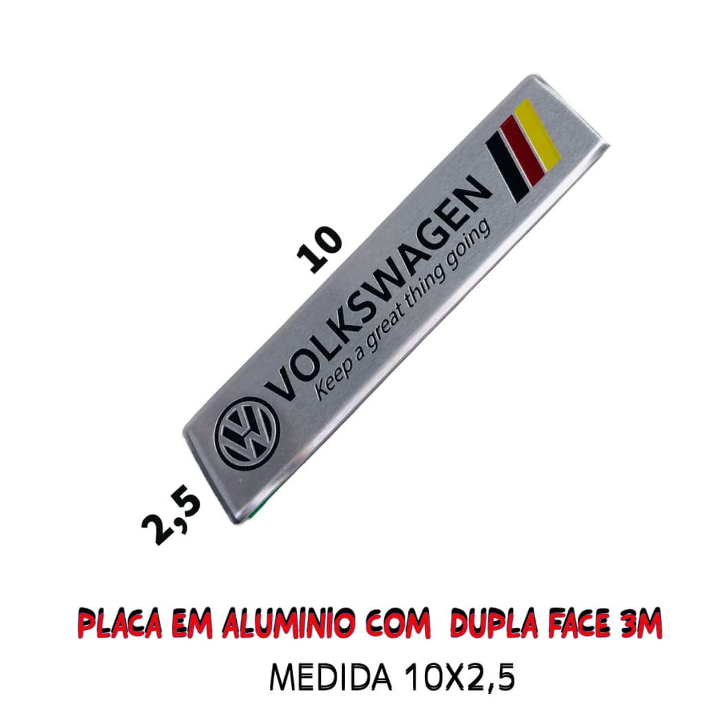 Plaquinha Volkswagen VW – Emblema Metálico à Prova de Intempéries!
