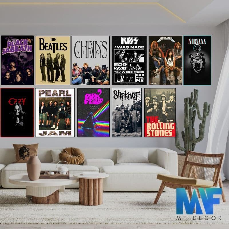 Quadros Decorativos Posters Retrô Arte Clássicos Hard Rock n Roll Heavy New Metal Indie Rockstars Bandas Grunge Room