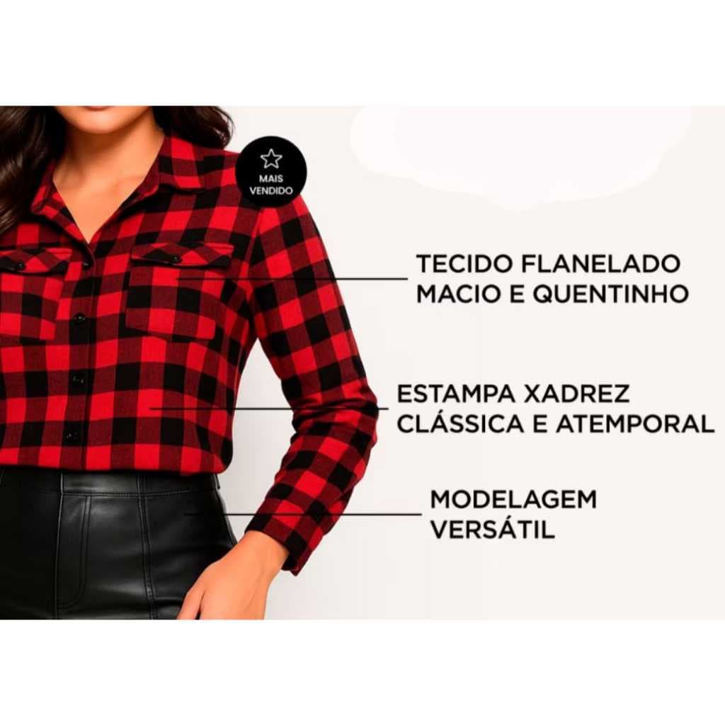 Camisa Xadrez Festa Junina Moda Feminina