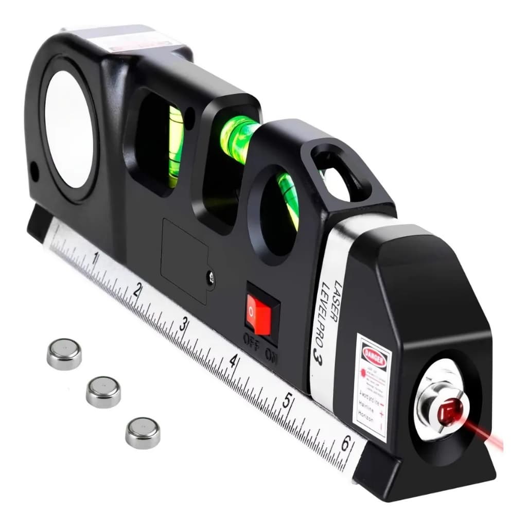 Nível A Laser 3 Linhas E Trena Régua Profissional Level Pro3 Estágios Nivelador Construção