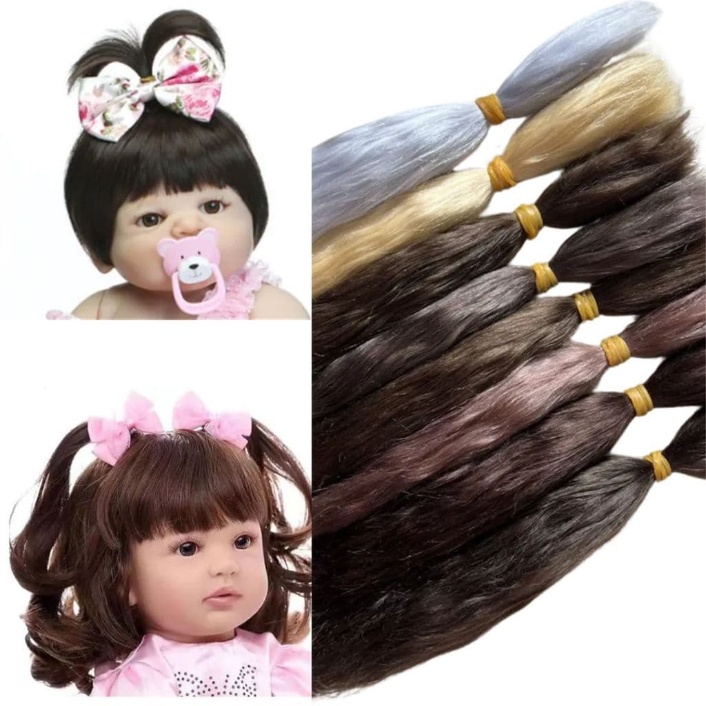 Cabelo Fibra Para Bebê Reborn Bonecas Realista