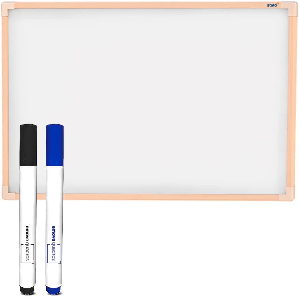 Lousa Quadro Branco Uv 120x90 Cm Escolar Com Marcador Para Escrever Anotar Moldura Madeira