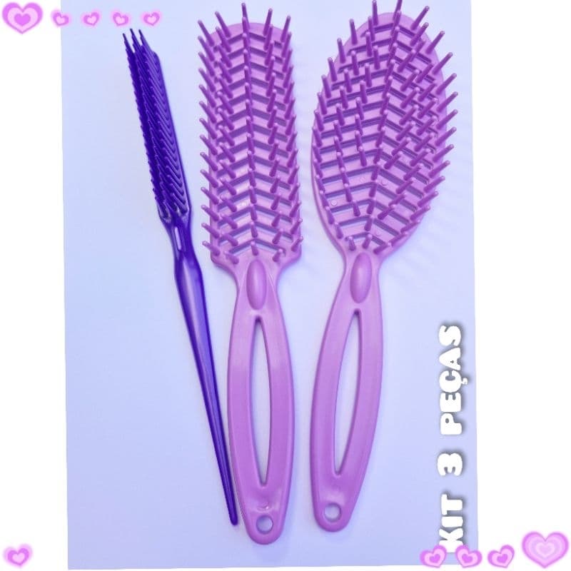 Kit 3  de Escova para  finalizar/ cabelo Desembaraçar  pentear ferramentas  de cabelos