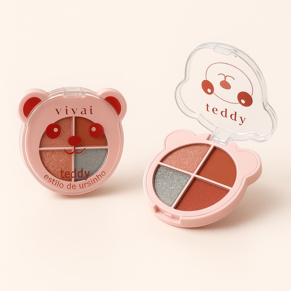 Paleta de Sombras Teddy 4 cores - Vivai