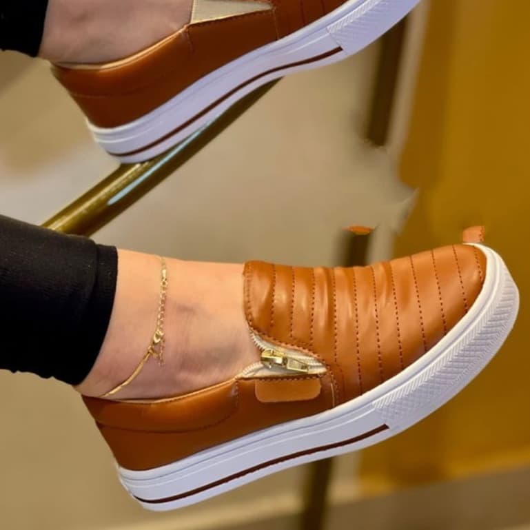 Tênis Slip On Feminino Casual Leve Confortável Calce Fácil Escola Trabalho Caminhada Dia a Dia Envio Rápido