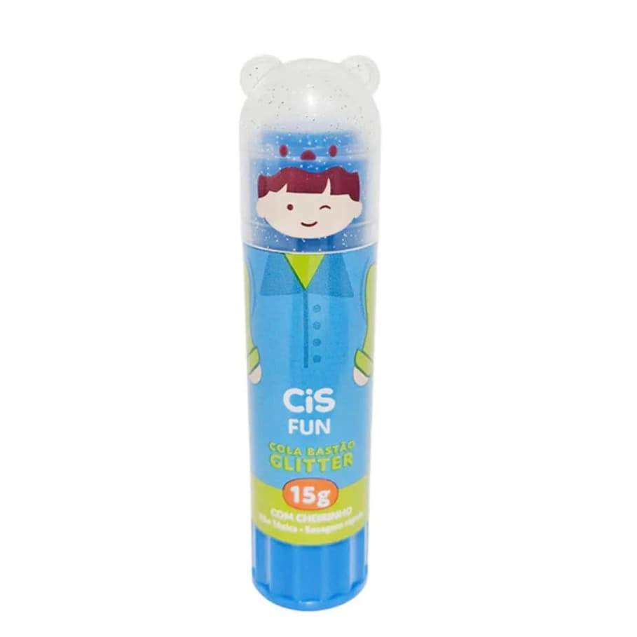 Cola Bastão Glitter 15g Fun CIS Azul