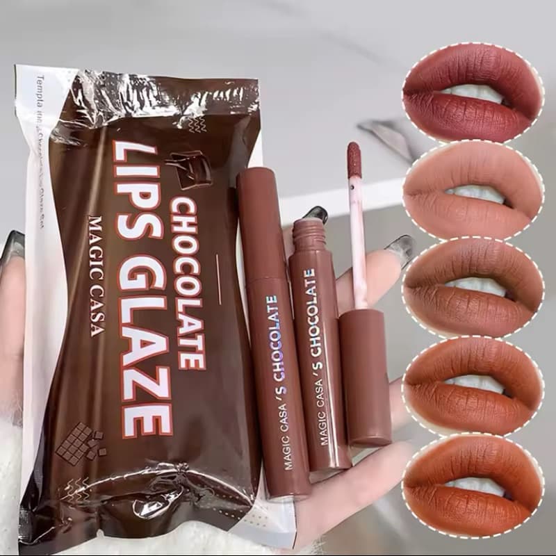 Kit 5 Batons Chocolate Matte Aveludado Cores Lindas