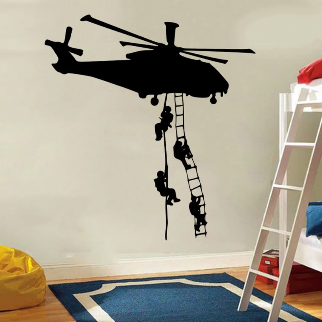 Adesivo de Parede Jogos Gamer Game Soldados Helicóptero