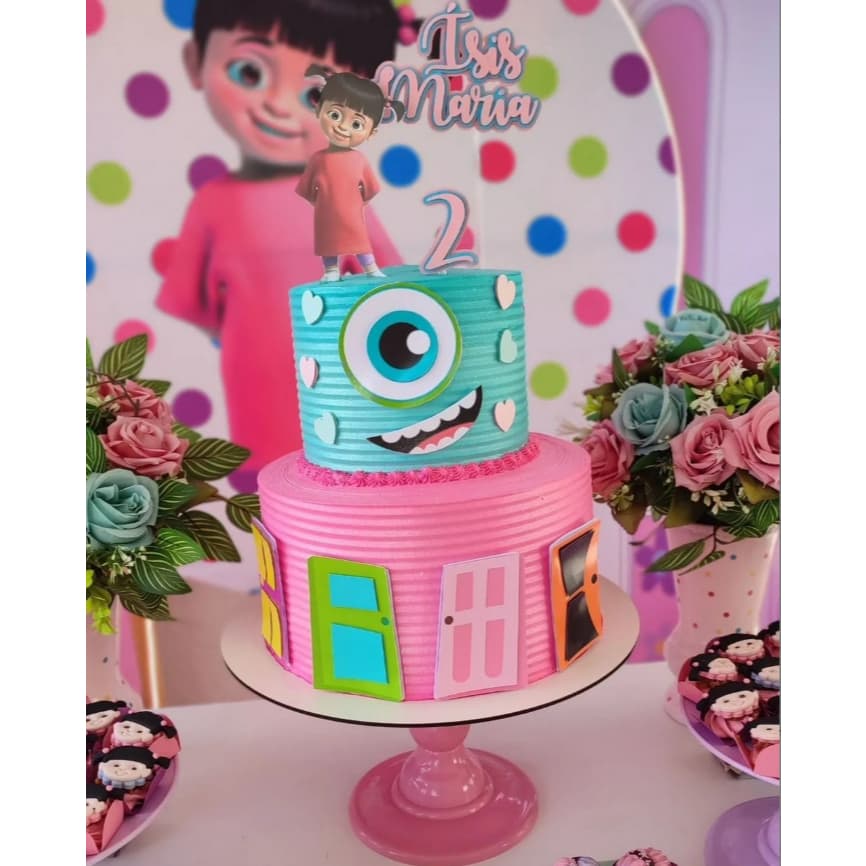 Topo de Bolo Monstros S.A Menina Personalizado