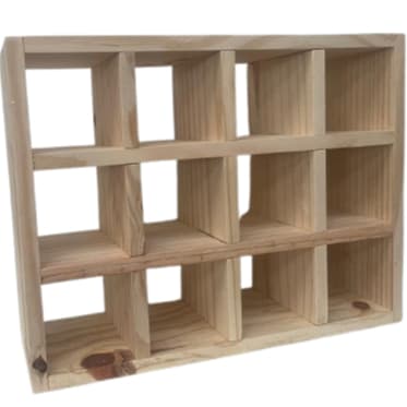 Nicho Decorativo Organizador de Pinus com 12 Vãos
