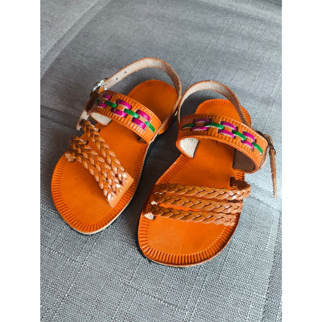 Sandalia Infantil de Couro - Xuxinha (Natural & Colorida)
