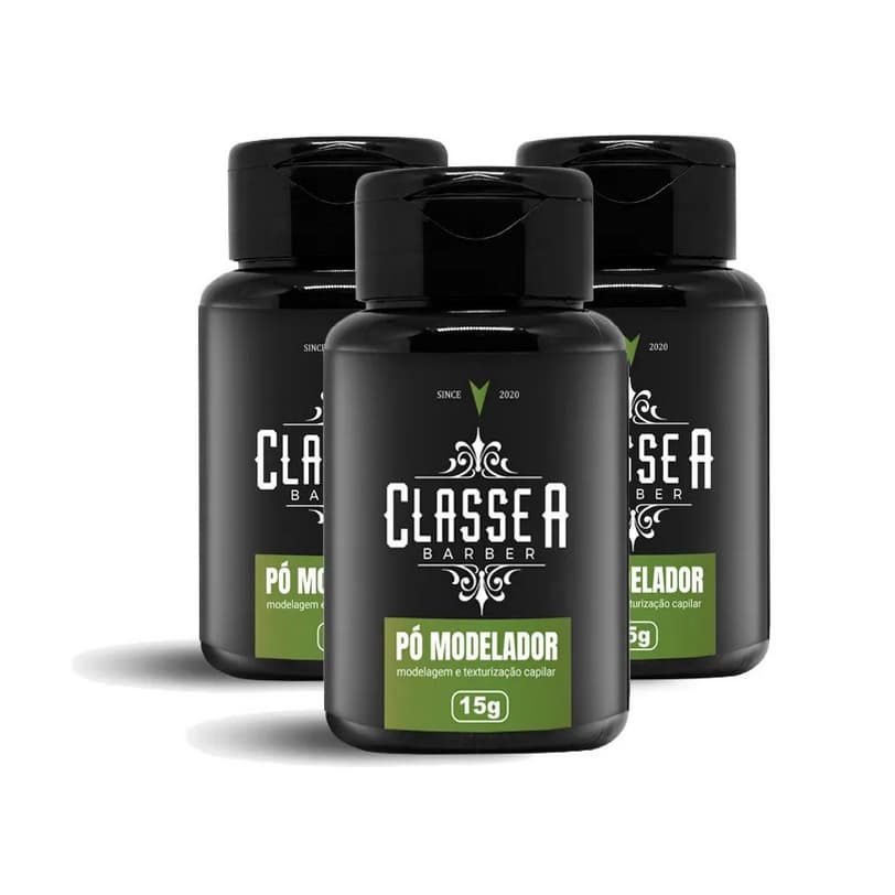 kit 3 un Pomada em Pó Masculina – Acabamento Matte e Fixação Duradoura 15g