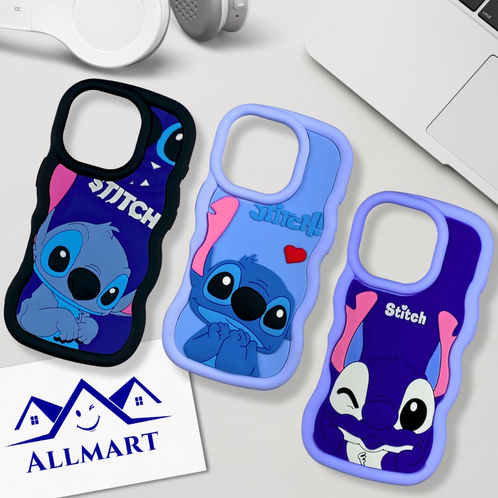 Capinha de Silicone 3D Stitch – Capa Protetora Antichoque Fofa e Estilosa para Celular