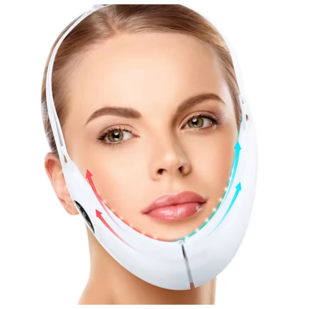 Aparelho Tira Papada Redutor Anti Rugas Massageador Pescoço Cor Branco