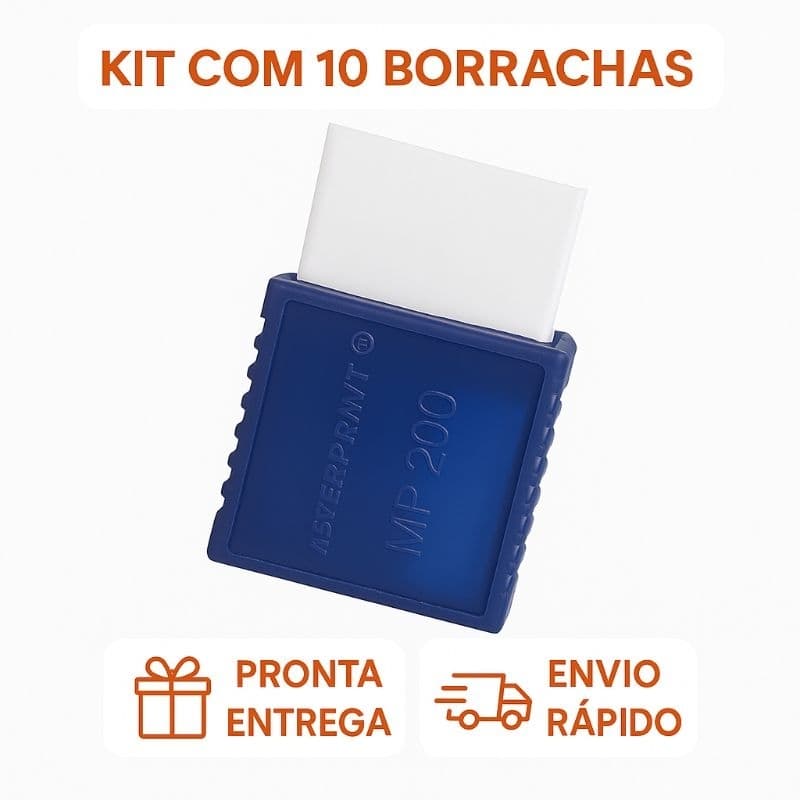 Kit 10 Borracha Branca MasterPrint - Escola - Papelaria - Material Escolar - Uso Diário