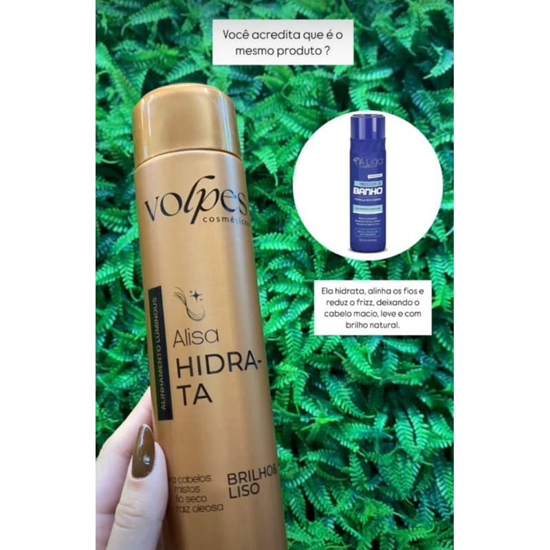 Progressiva de Chuveiro Sem Formol Alisa Hidrata volpes 300ml Liso Perfeito Anti Frizz Hidratação Capilar.